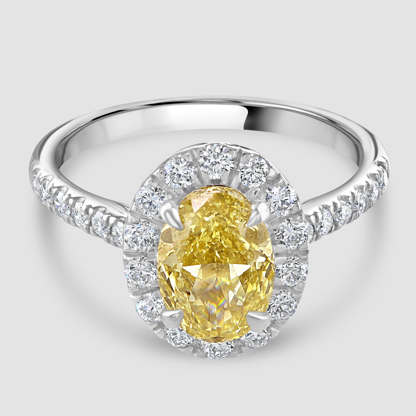 Yellow Laboratory diamond cluster ring