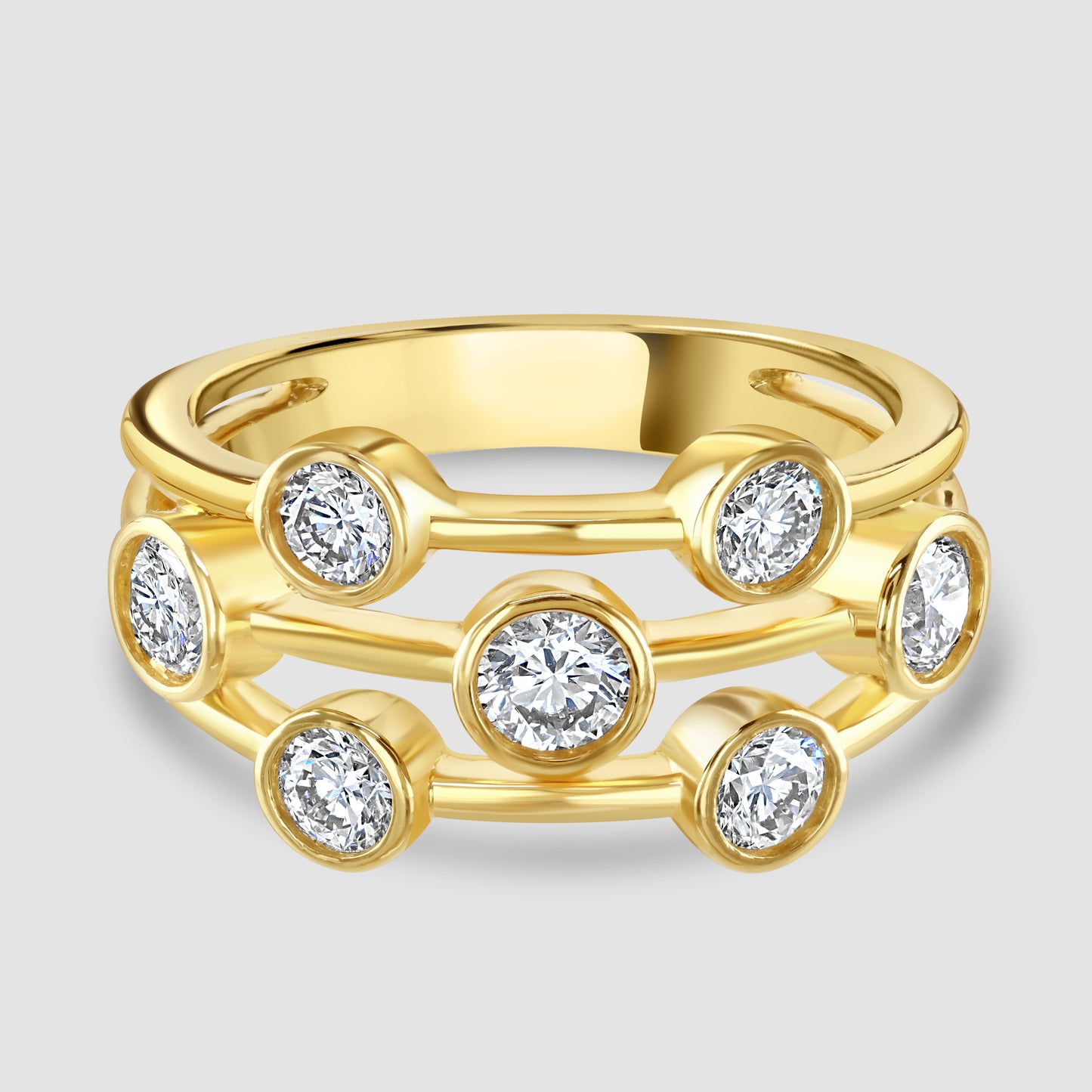 18ct yellow gold laboratory diamond grown ‘Bubble’ ring
