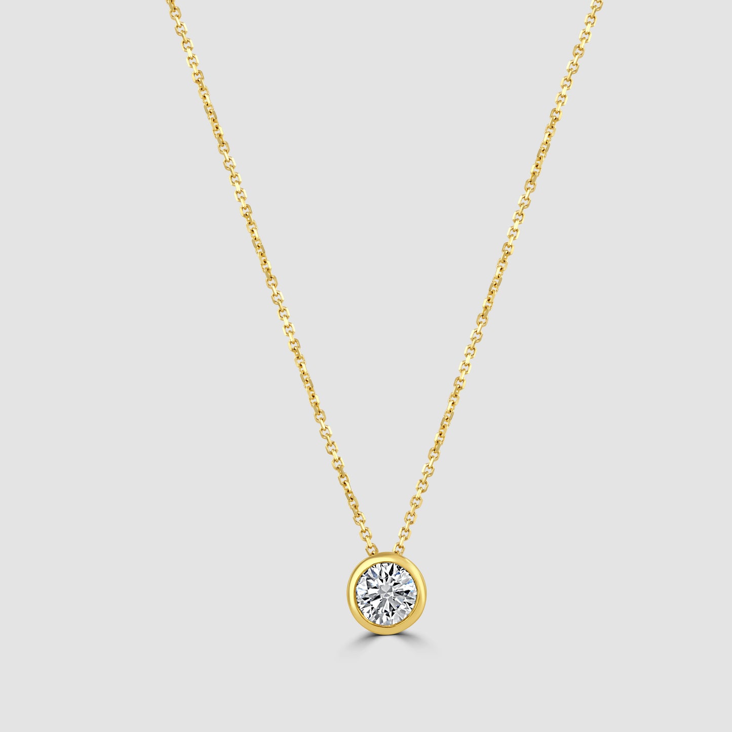 Laboratory diamond slider pendant and chain