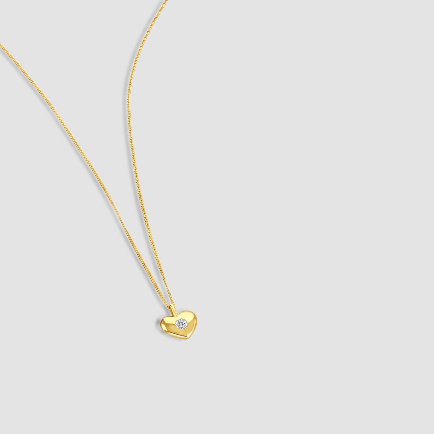Diamond set heart pendant and chain