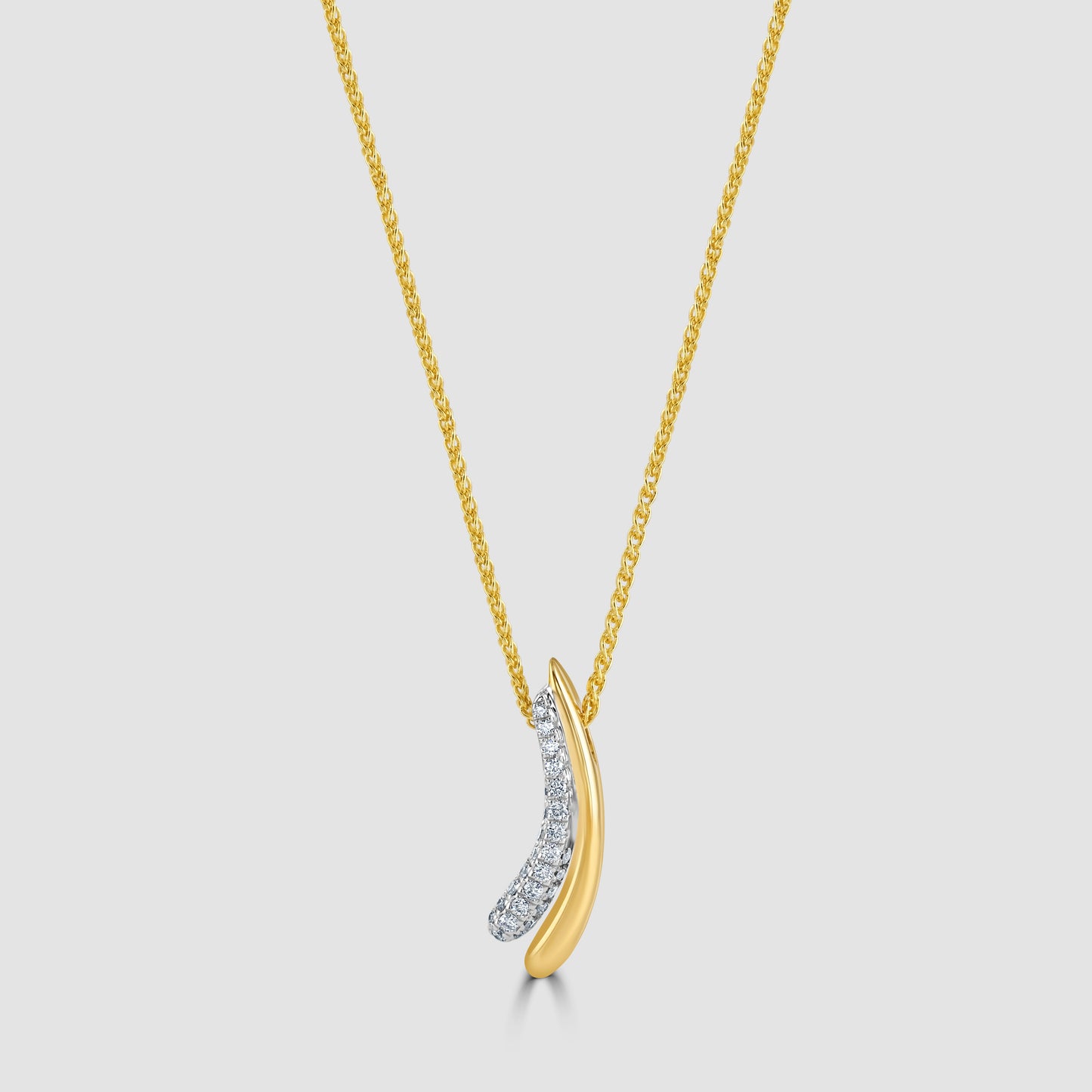 Yellow and white gold diamond set ‘Comet’ pendant and chain
