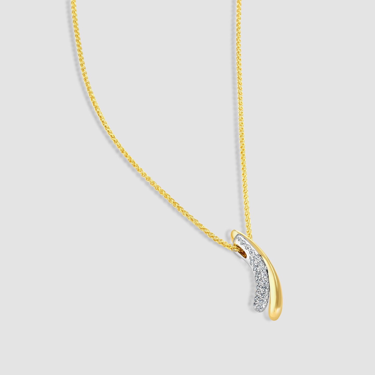 Yellow and white gold diamond set ‘Comet’ pendant and chain