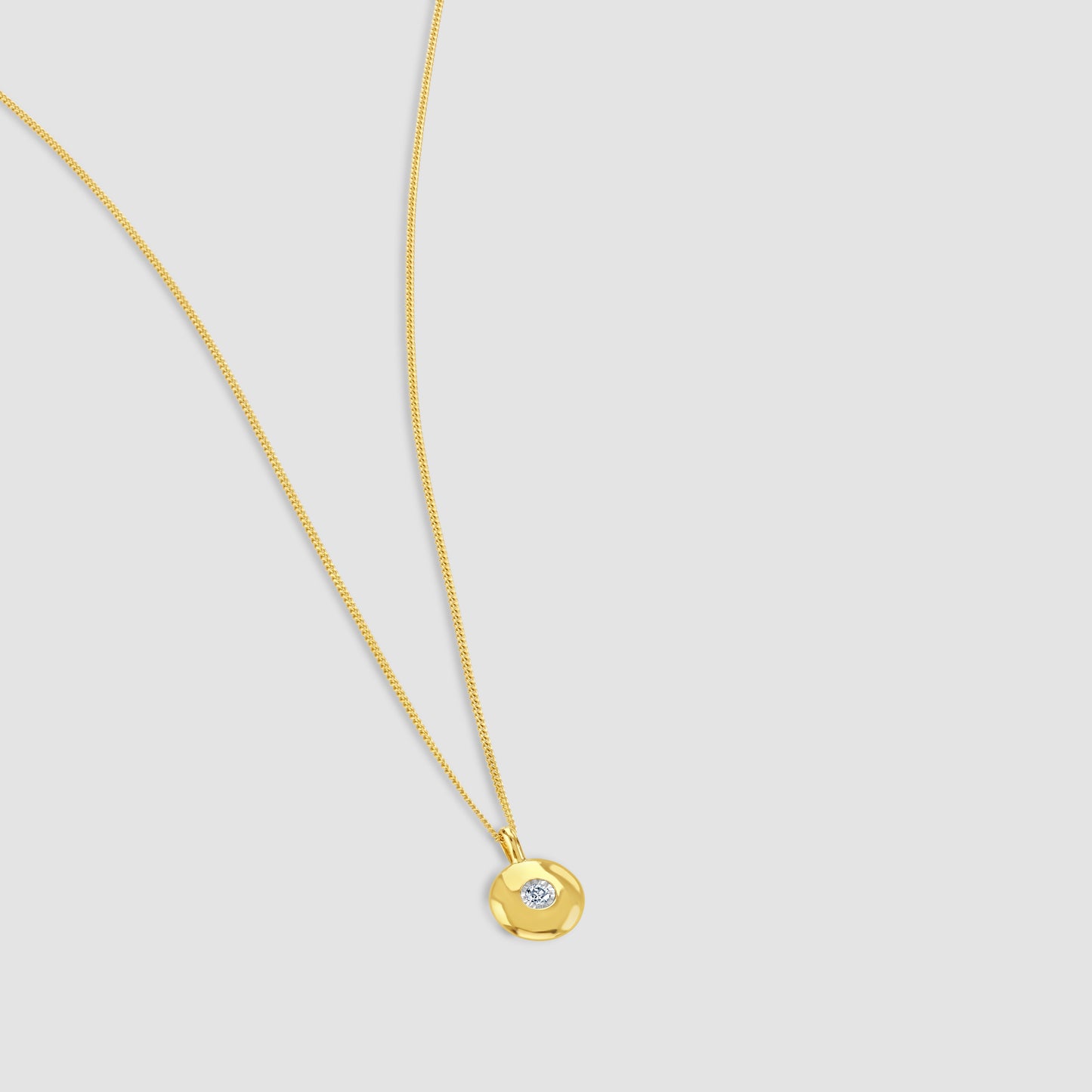 Diamond set circular pendant and chain