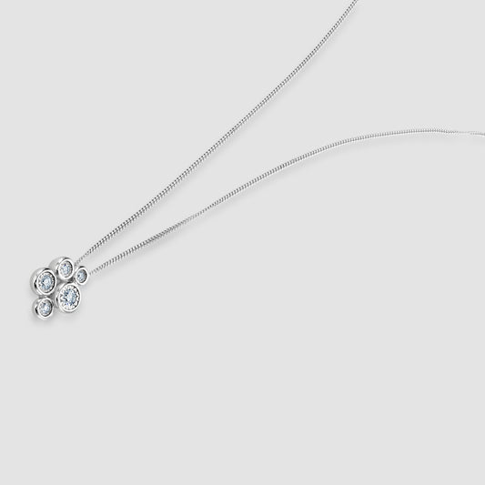 Illusion set diamond set ‘Bubble’ pendant and chain