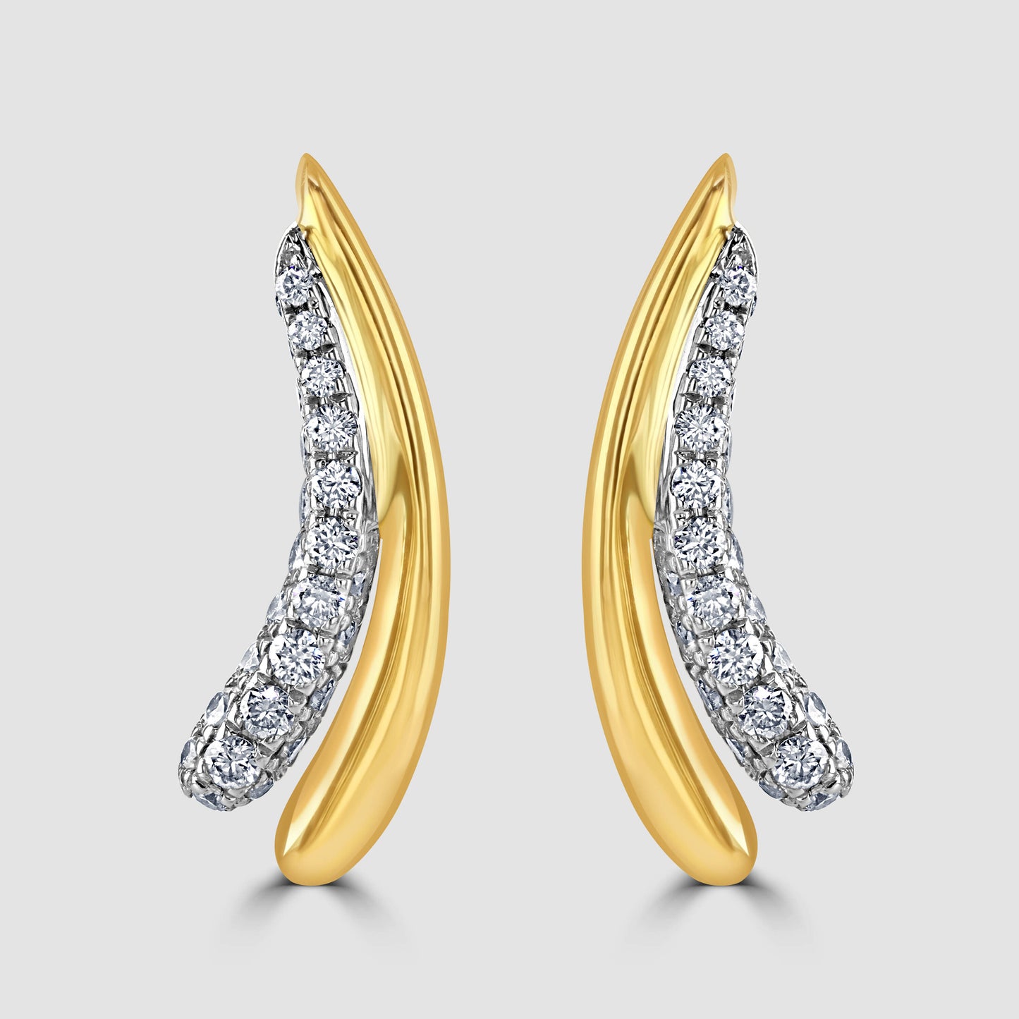 Yellow and white gold diamond set ‘Comet’ earrings