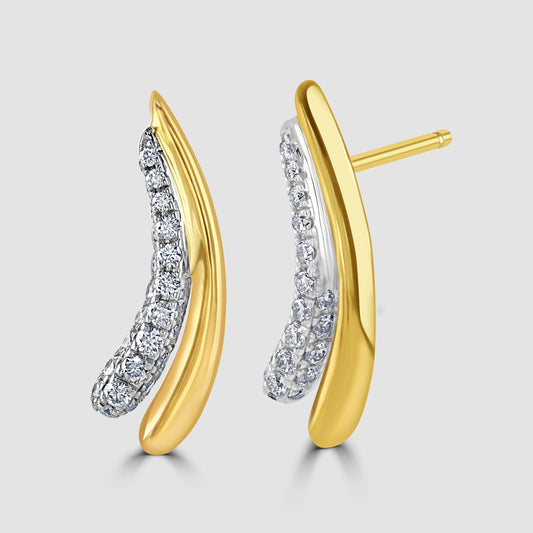 Yellow and white gold diamond set ‘Comet’ earrings