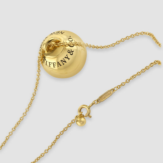 Tiffany & Co 18 carat yellow gold ‘Hard Wear’ ball pendant necklace 2