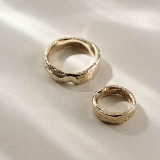 Luna Textured 9ct Gold Ring from Lulu and Boo Jewellery.