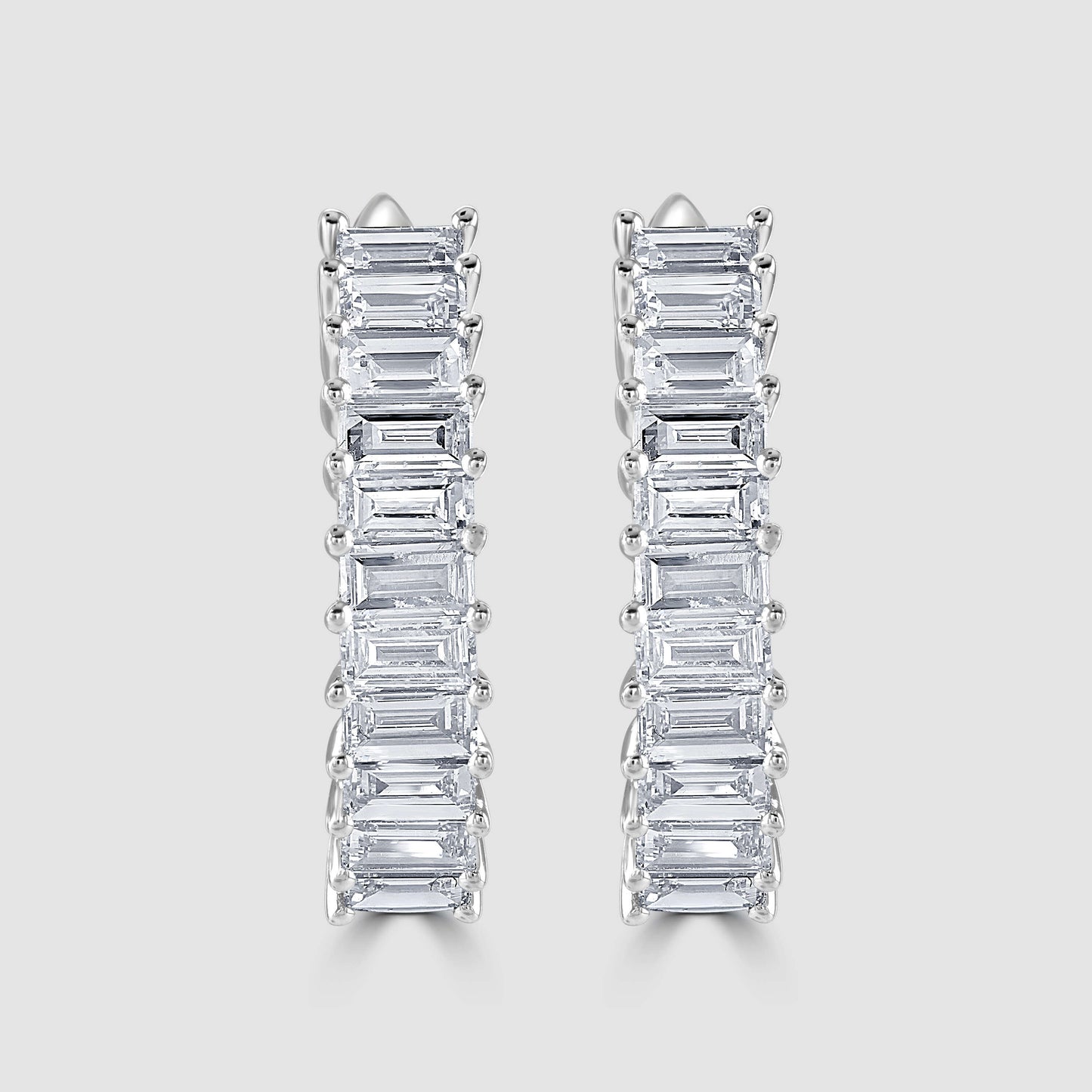 Baguette diamond ‘huggy’ hoop earrings