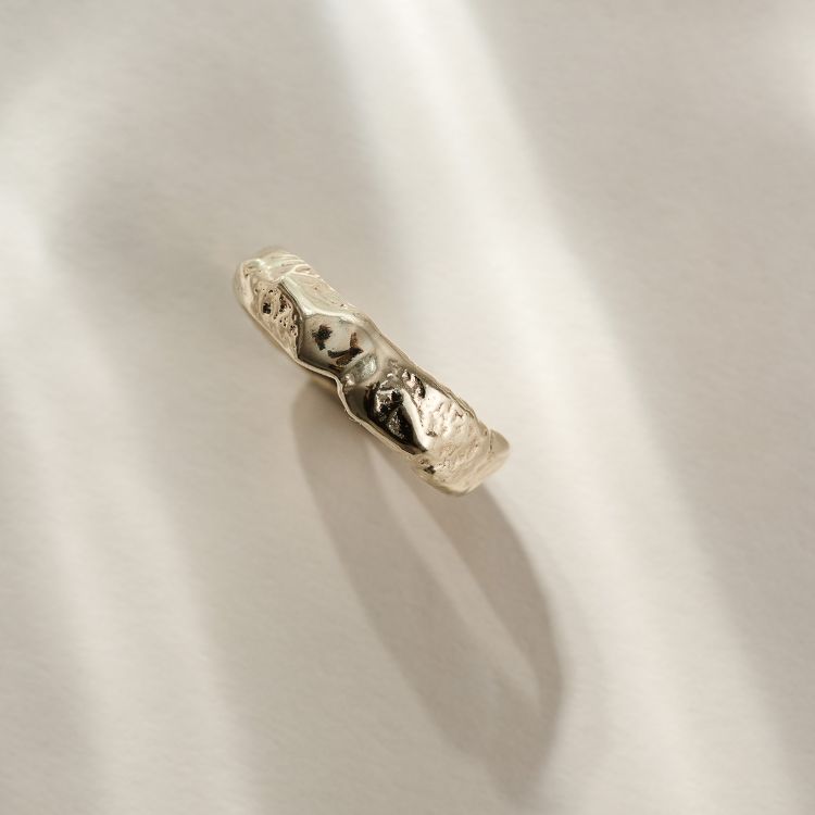 Luna Textured 9ct Gold Ring from Lulu and Boo Jewellery.