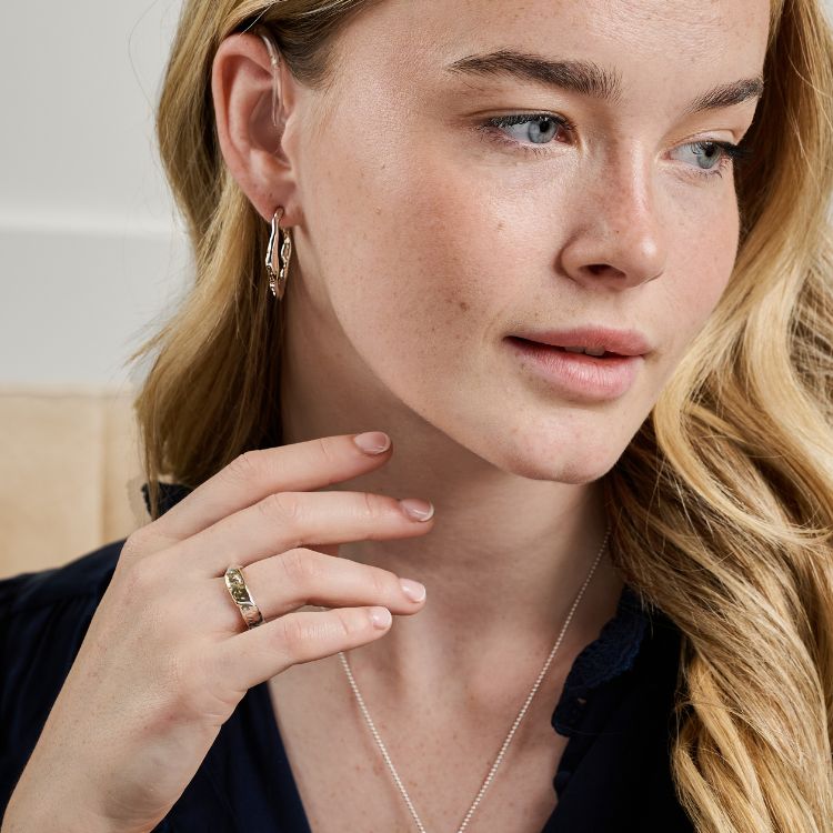 Luna Textured 9ct Gold Ring from Lulu and Boo Jewellery.