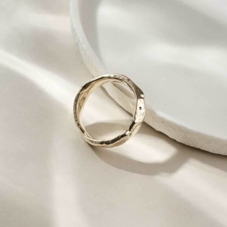 Luna Textured 9ct Gold Ring from Lulu and Boo Jewellery.