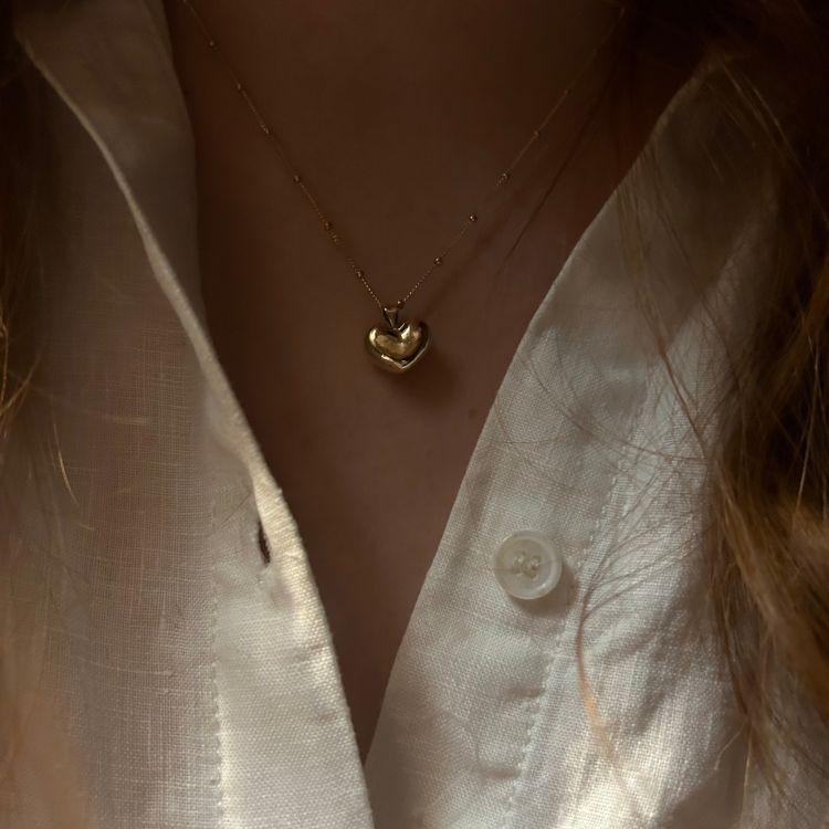 A Puffy Heart Mixed Metals Necklace from Lulu and Boo Jewellery.