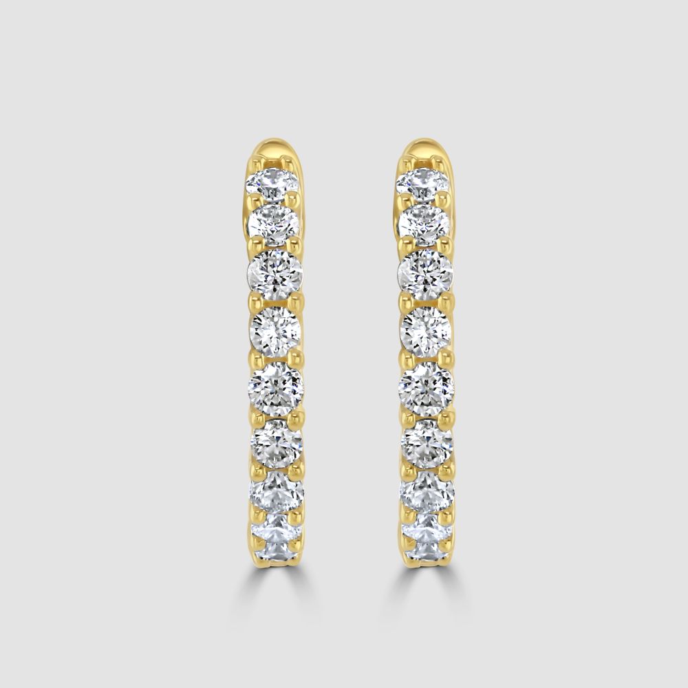18ct yellow gold diamond ‘Huggy’ hoop earrings