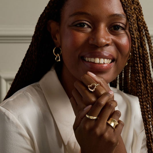 9ct Gold Molten Heart Drop Earrings