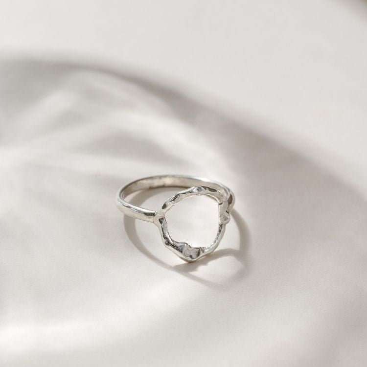 A Silver Halo Ring from Lulu and Boo Jewellery.