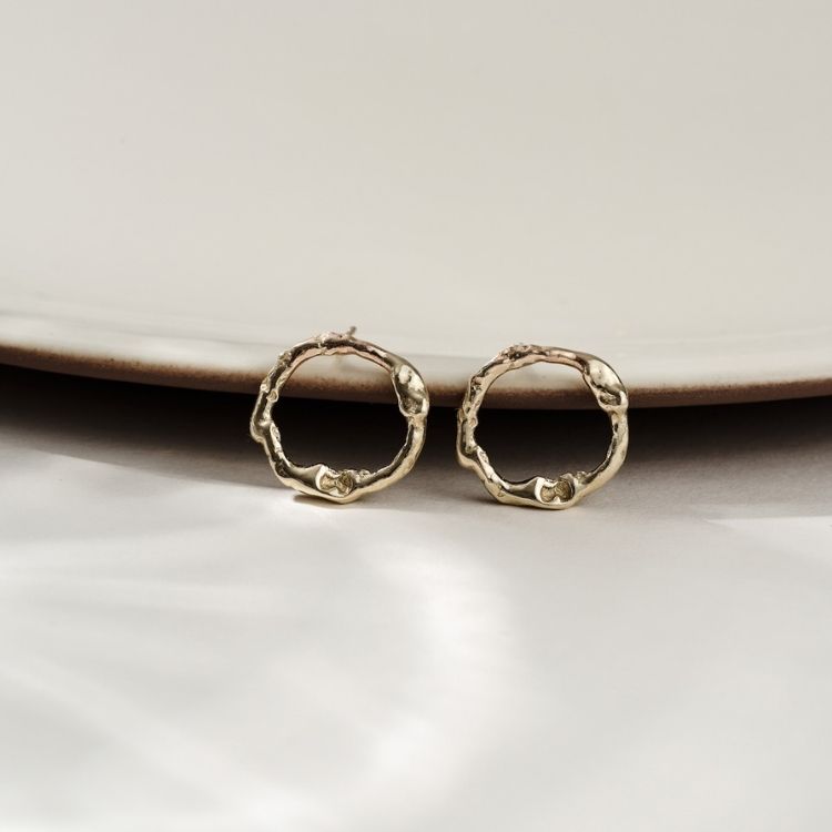 A pair of 18ct Gold Stud Earrings from Lulu and Boo Jewellery.