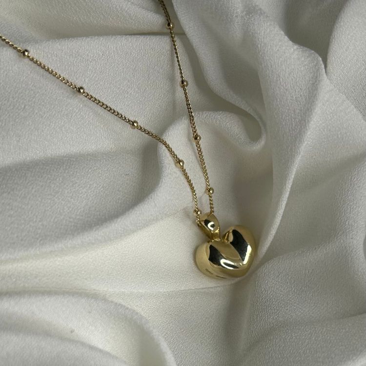 9ct Gold Puffy Heart Necklace