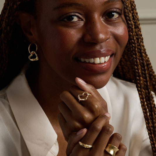 Molten Sterling Silver Heart Ring