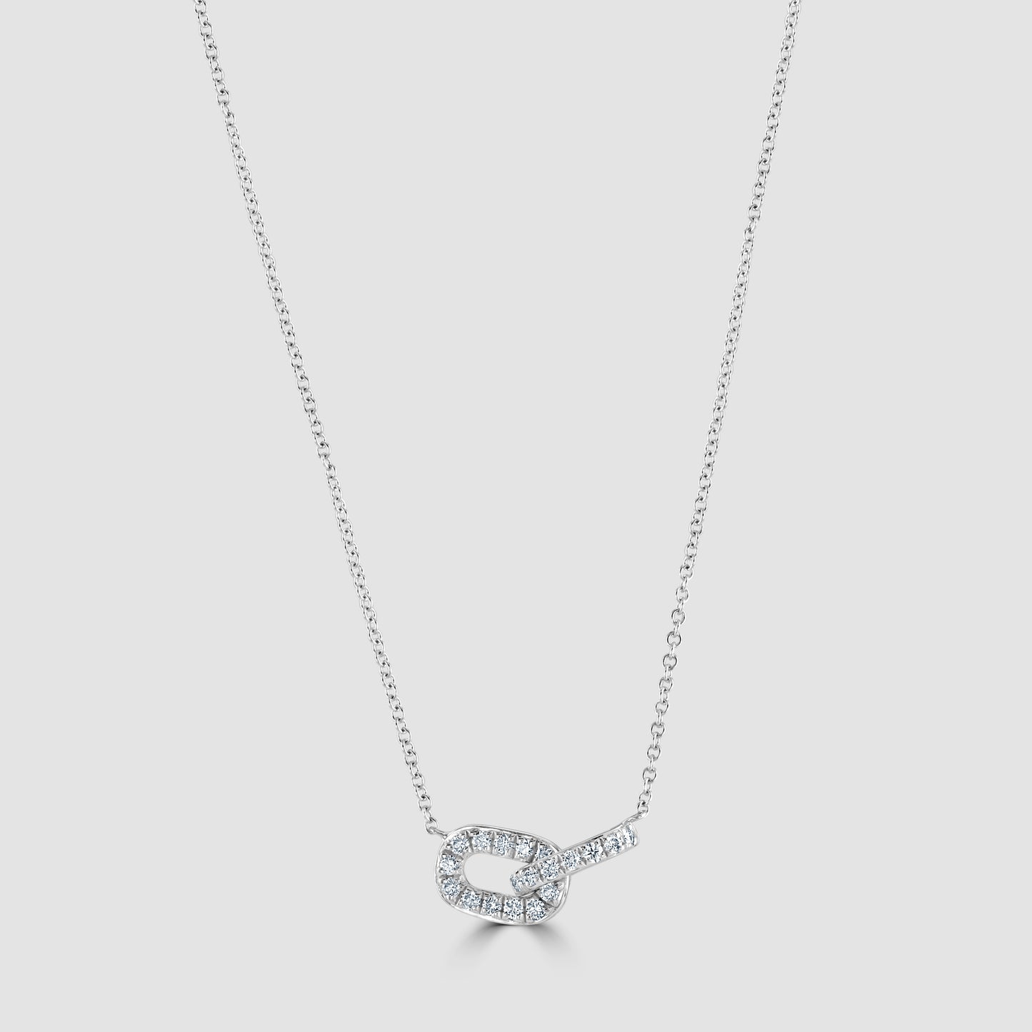 Diamond set link pendant and chain