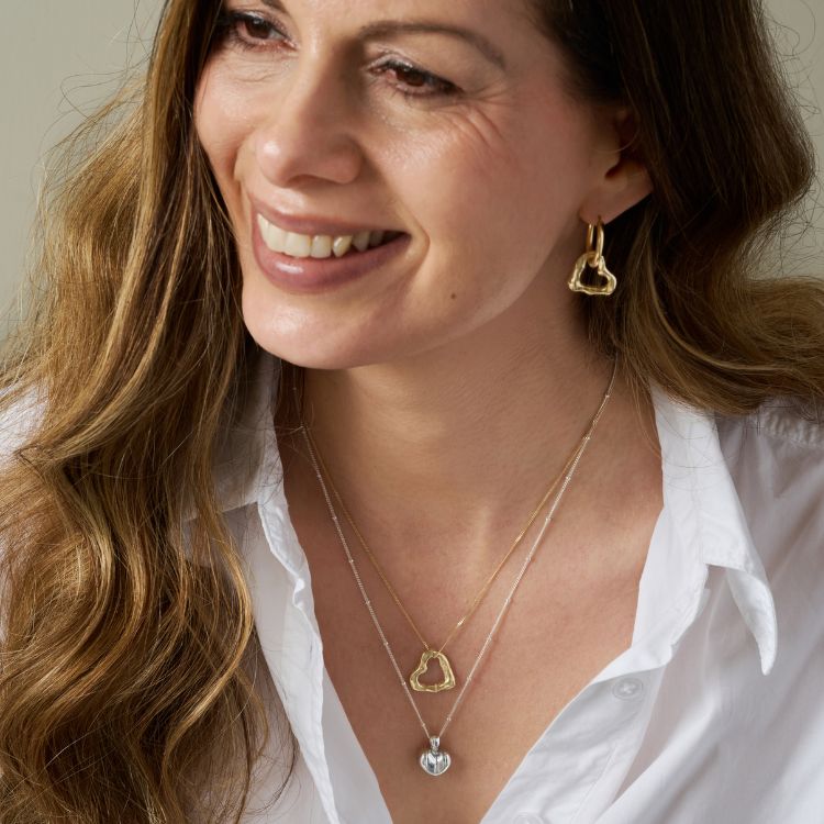 9ct Gold Molten Heart Necklace