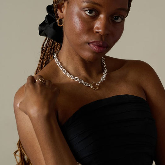 Statement Halo Choker Silver and 9ct Gold