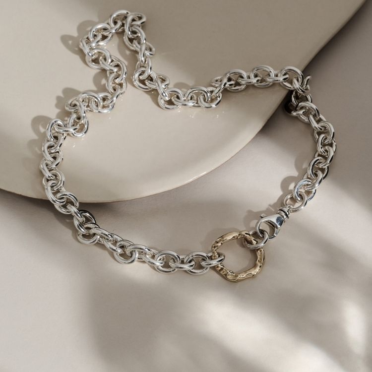 Statement Halo Choker Silver and 9ct Gold