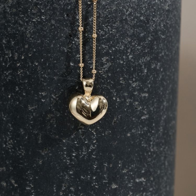 9ct Gold Puffy Heart Necklace