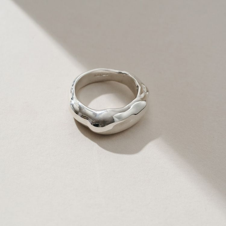 A Molten Chunky Sterling Silver Ring from Lulu and Boo Jewellery.