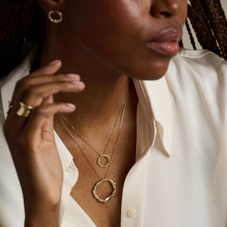 Gold Halo Stud Earrings