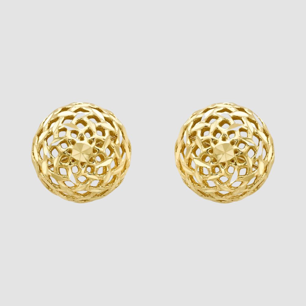 9ct yellow gold pierced ball stud earrings