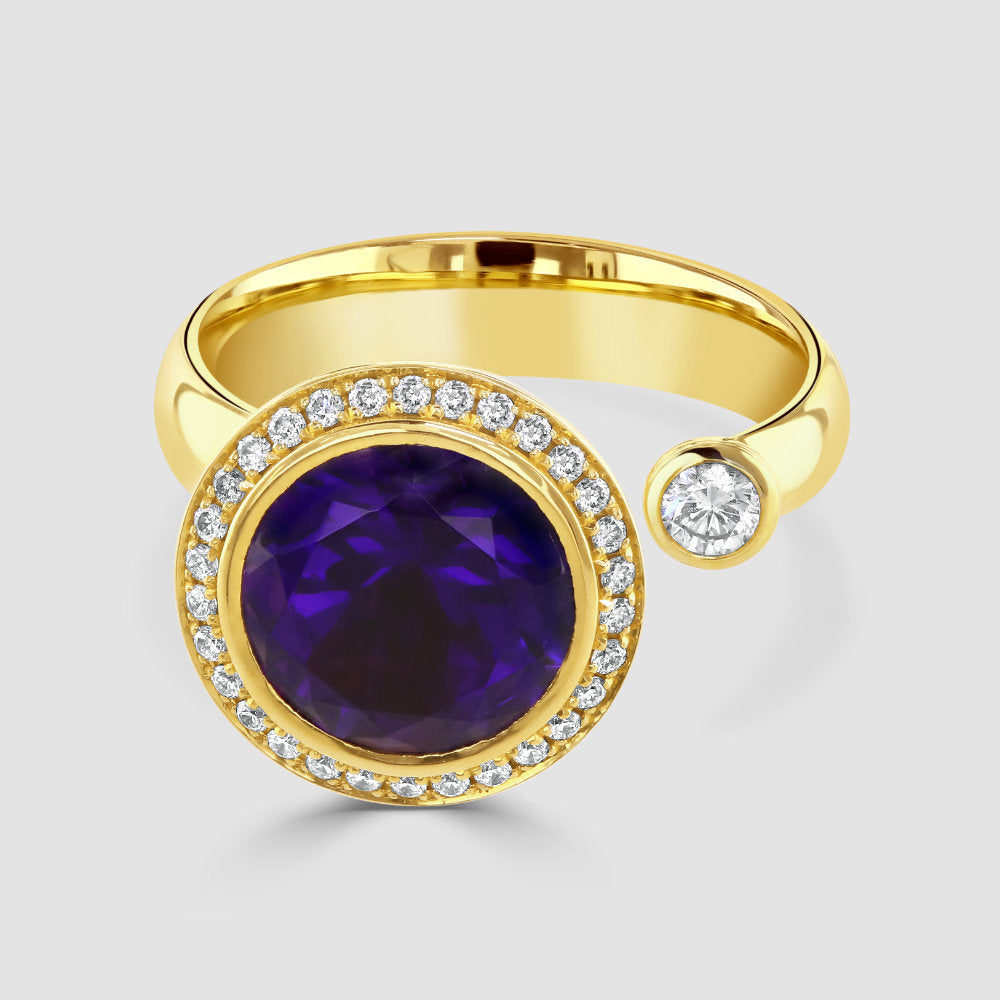 Andrew Geoghegan 18ct rose gold amethyst satellite ring