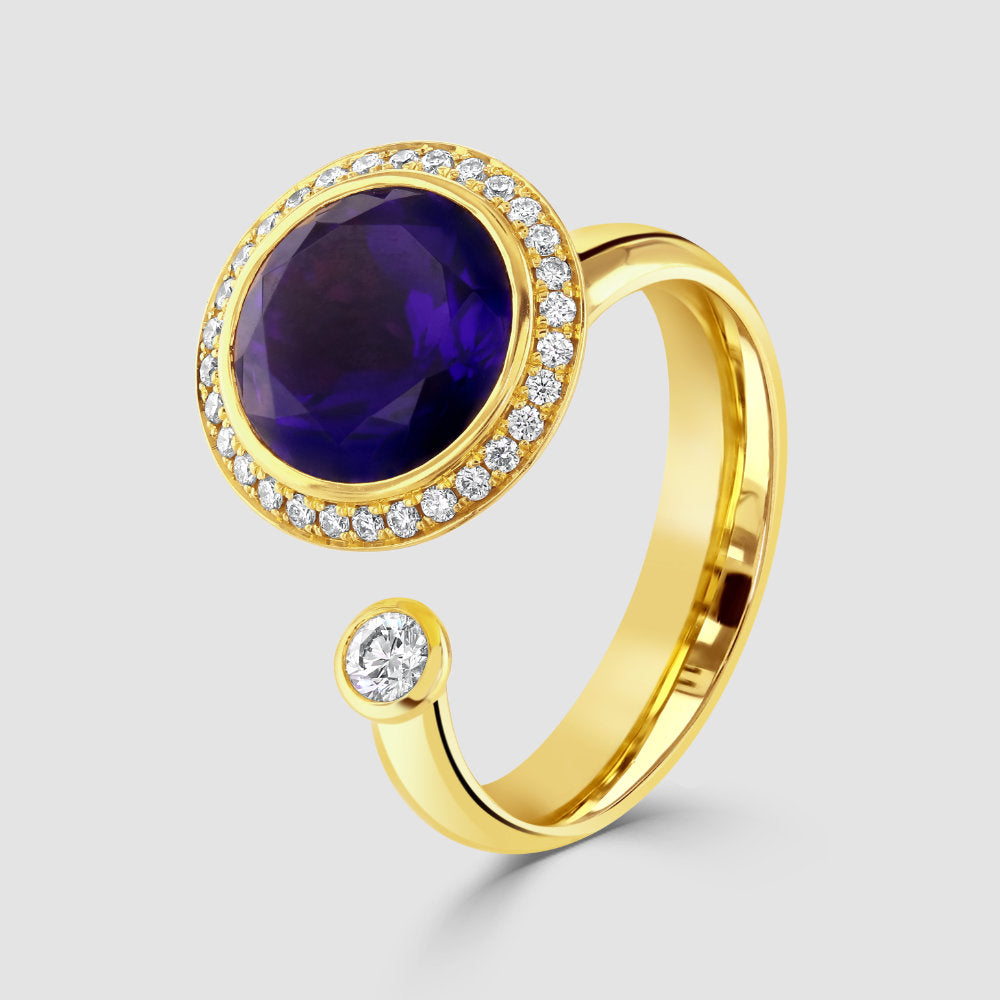 Andrew Geoghegan 18ct rose gold amethyst satellite ring