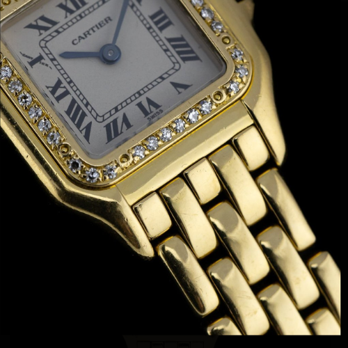 Cartier Panthere 18ct gold small model diamond bezel