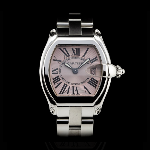 Cartier Roadster with pink mother of pearl dial