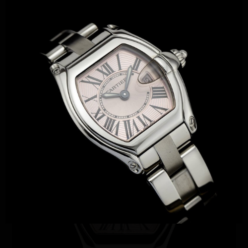 Cartier Roadster with pink mother of pearl dial