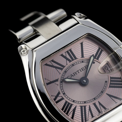 Cartier Roadster with pink mother of pearl dial