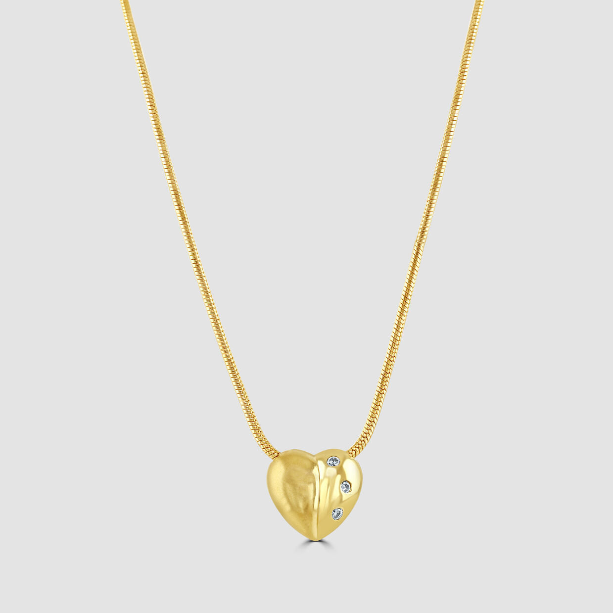 Diamond set heart pendant and chain