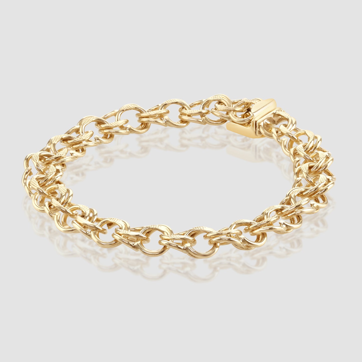 Double textured link bracelet