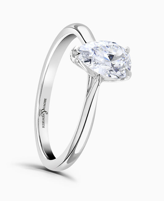 Brown & Newirth Pear Cut Solitaire Engagement Ring