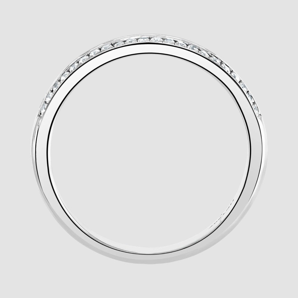 Three row diamond eternity ring