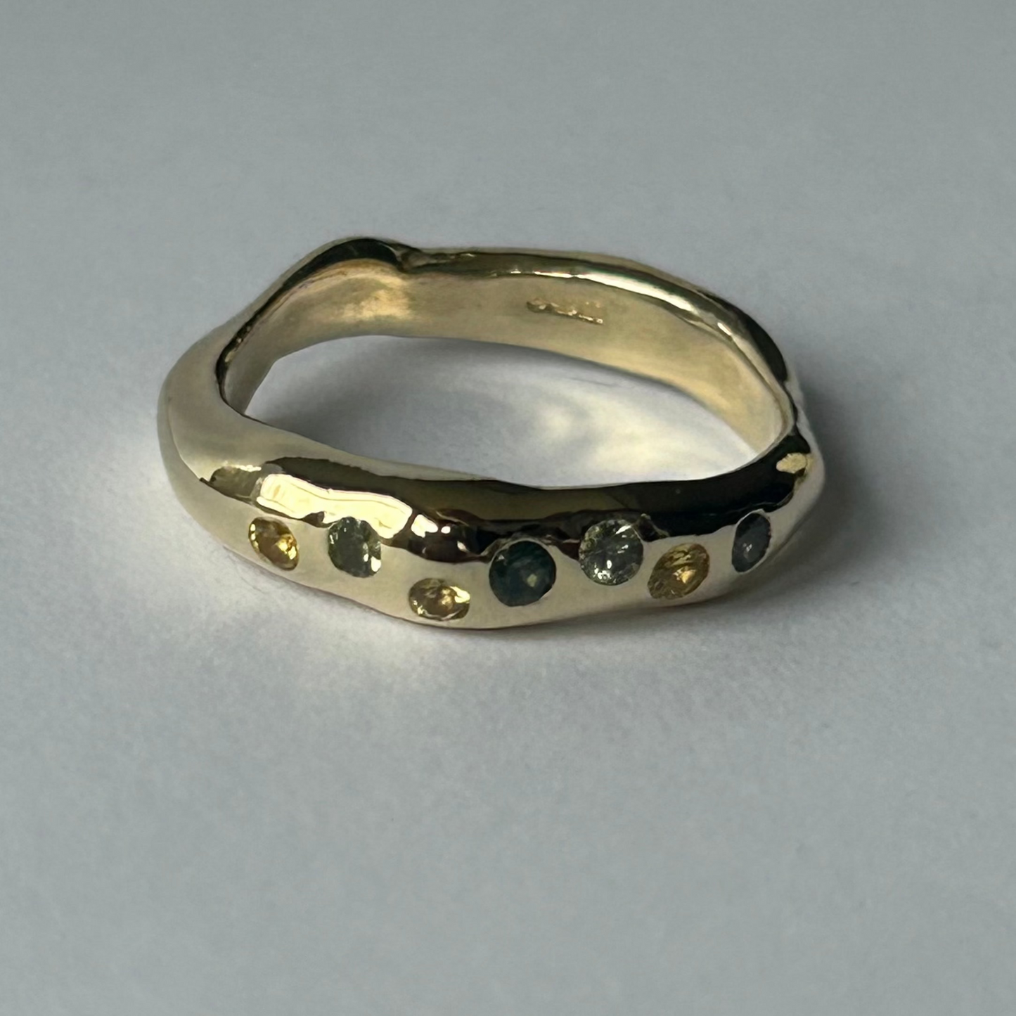 9ct Gold Molten Harlequin Ring - Small