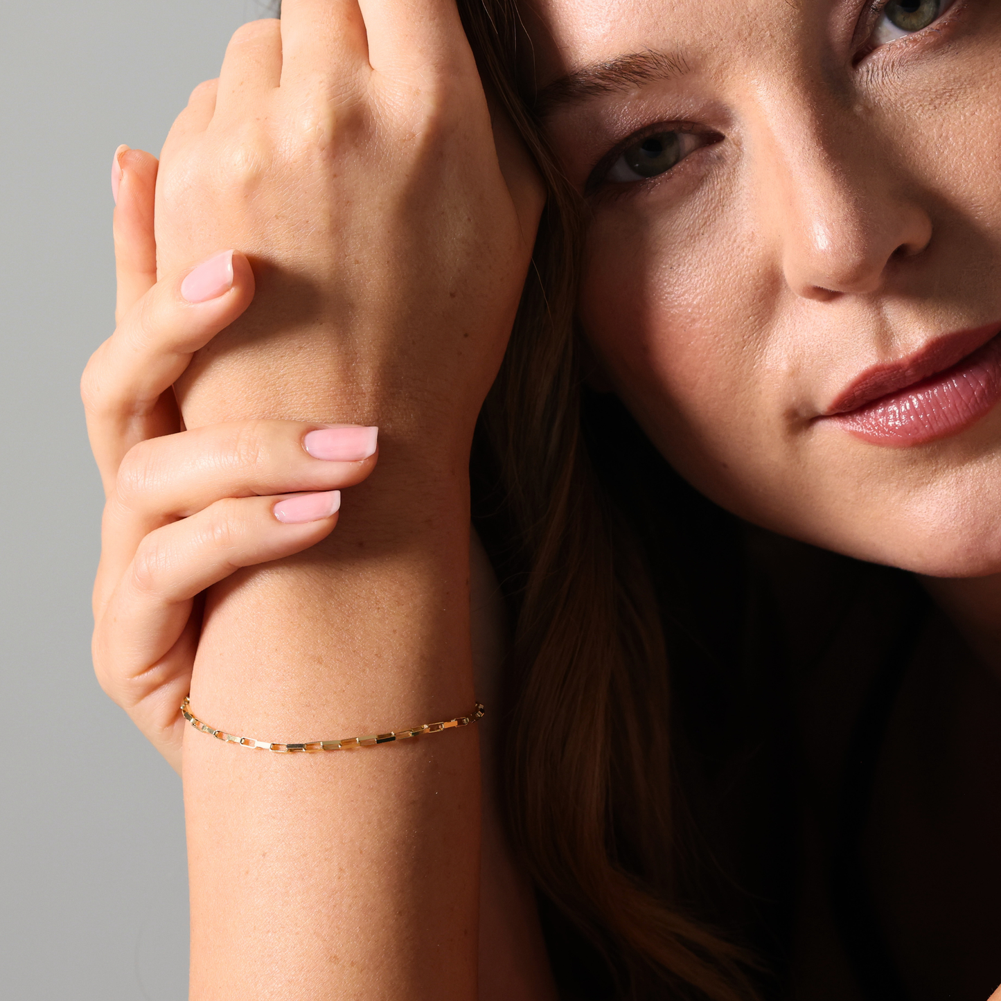 9ct yellow gold paper link bracelet