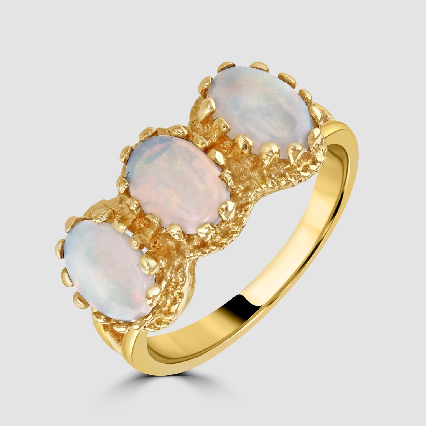 Opal three stone ring