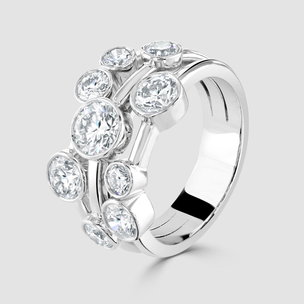 Platinum large bubble ring
