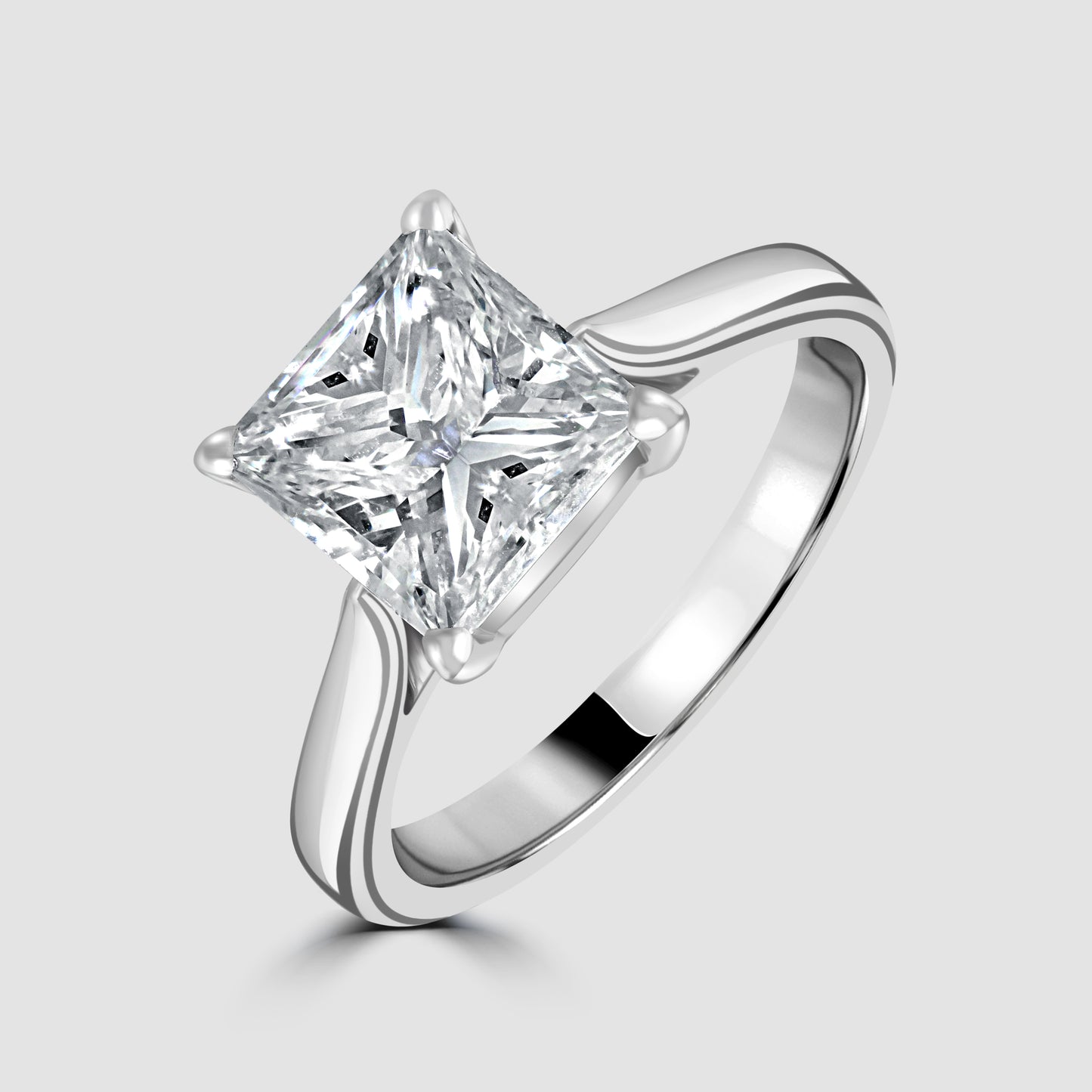 Princess cut diamond solitaire ring
