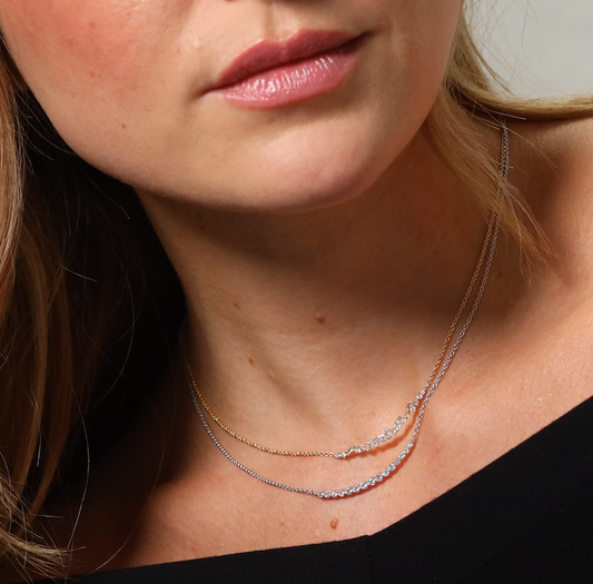 Diamond crescent style necklace