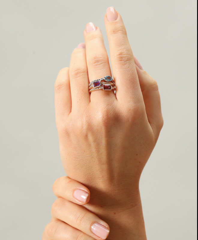 Yellow gold pink tourmaline and diamond ring