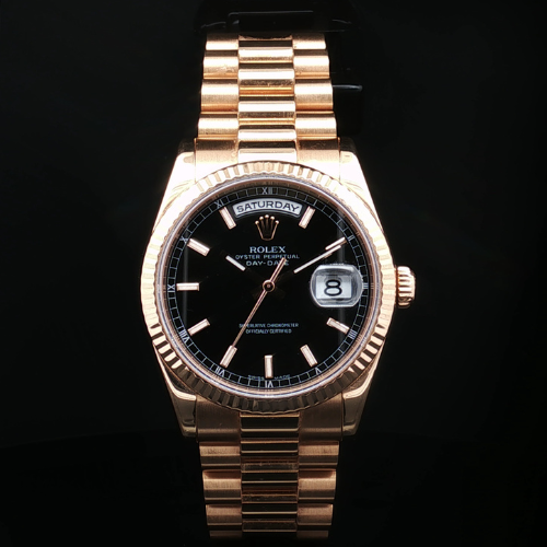 Rolex 36mm Day Date in rose gold