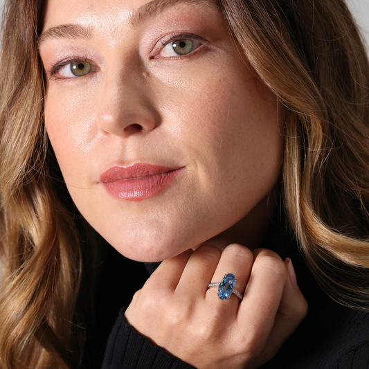 Santa Maria Aquamarine and diamond ring